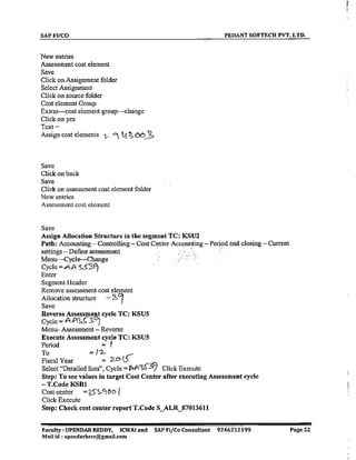 SAP CO  by upendar reddy,icwai
