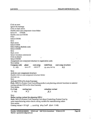 SAP CO  by upendar reddy,icwai