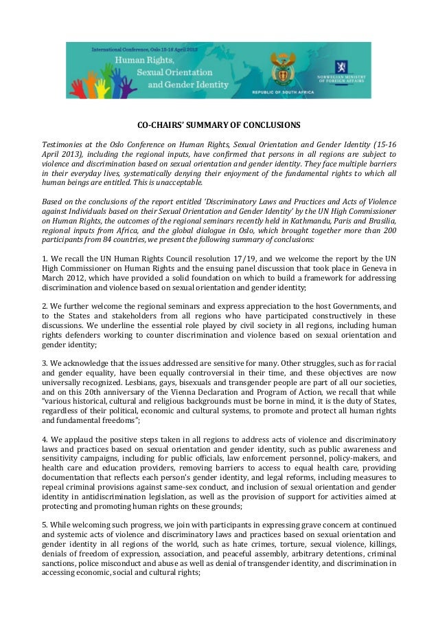 Co Chairs Summary Of Conclusions Conferencia Internacional