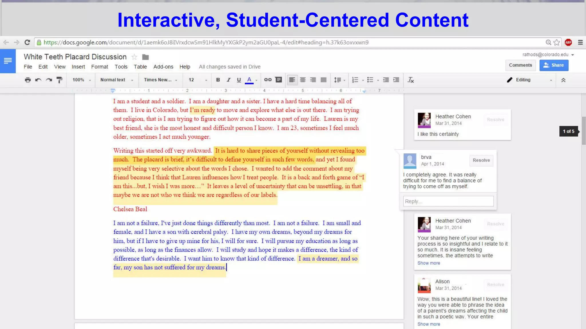 Interactive, Student-Centered Content
 