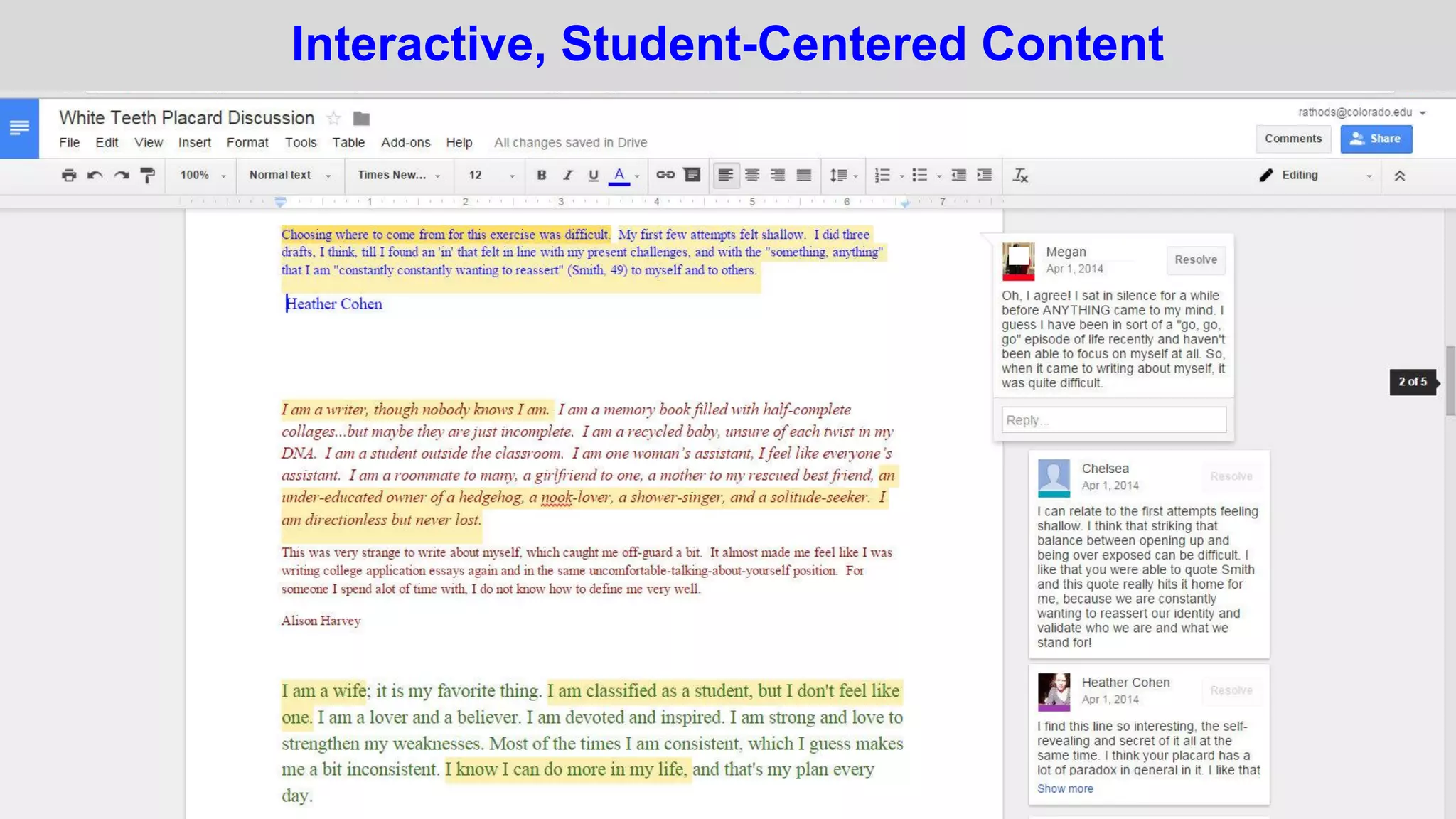 Interactive, Student-Centered Content
 