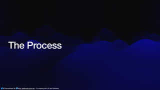 @ThamarSwart && @de_gijt@nerdculture.de ∙ Co-creating with UX and Software
The Process
@ThamarSwart && @de_gijt@nerdculture.de ∙ Co-creating with UX and Software
 