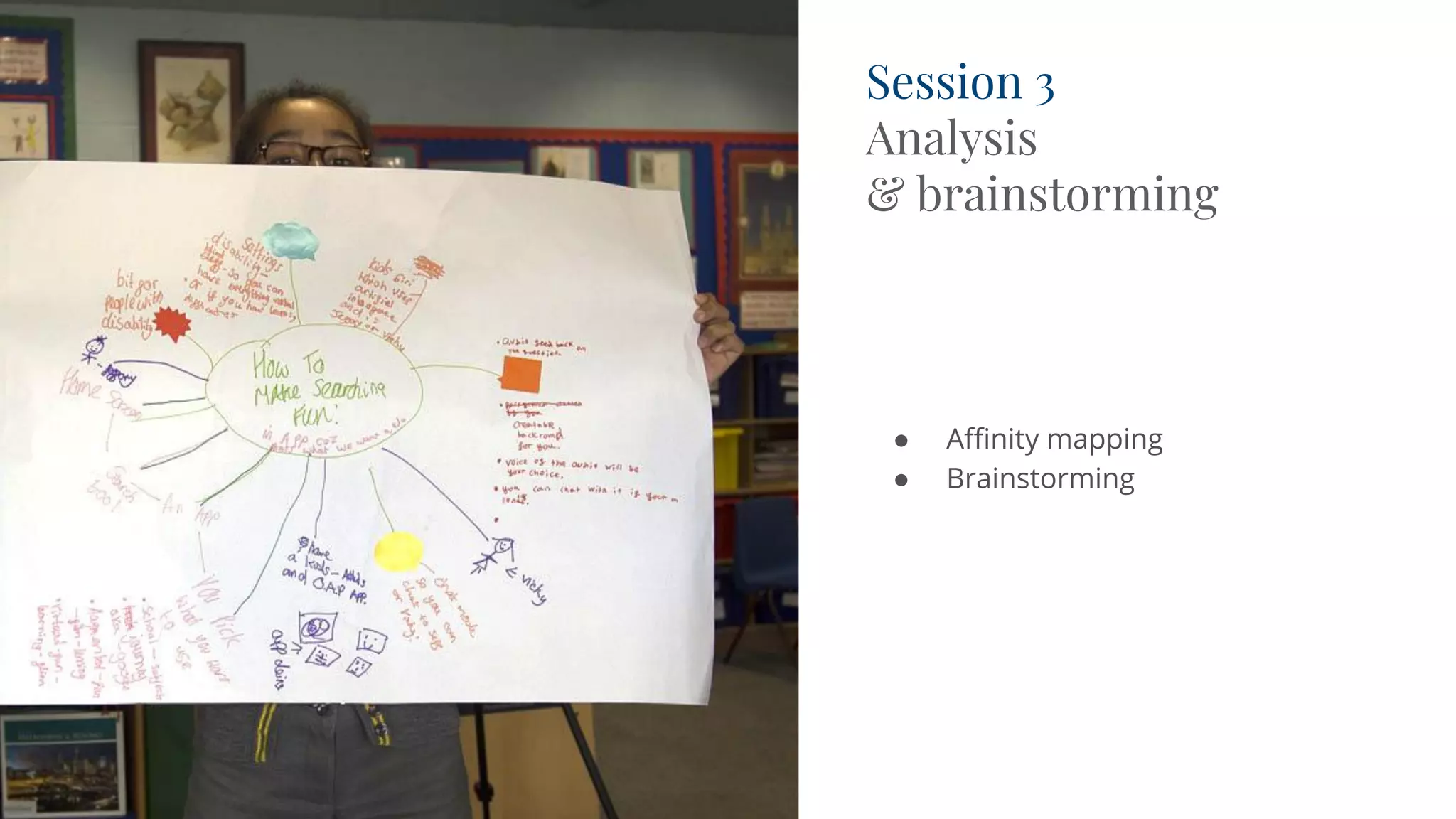 Session 3
Analysis
& brainstorming
● Affinity mapping
● Brainstorming
 