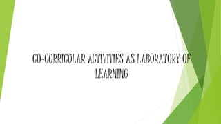 CO-CURRICULAR ACTIVITIES AS LABORATORY OF 
LEARNING 
 