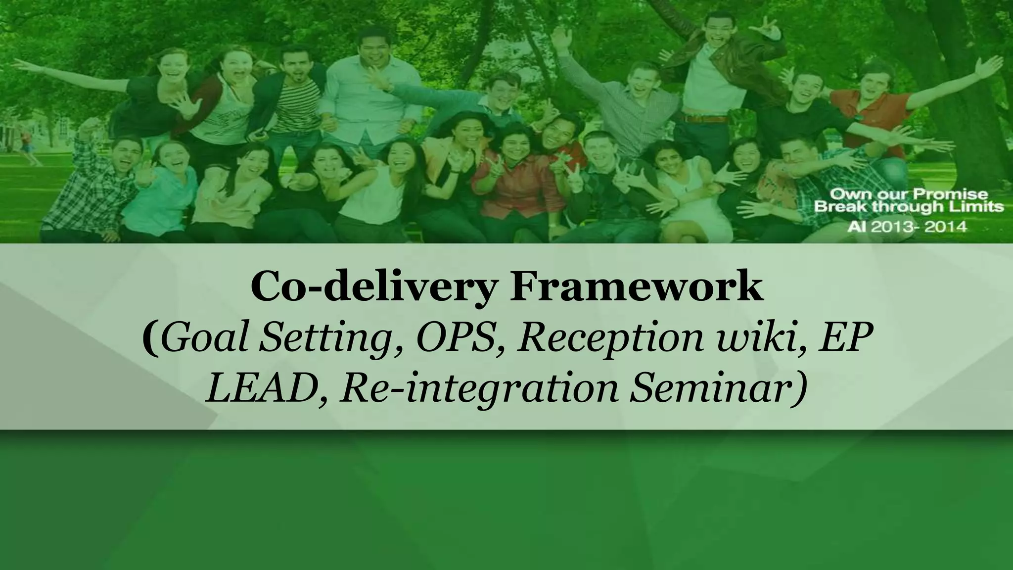 Co delivery framework checklist | PPTX