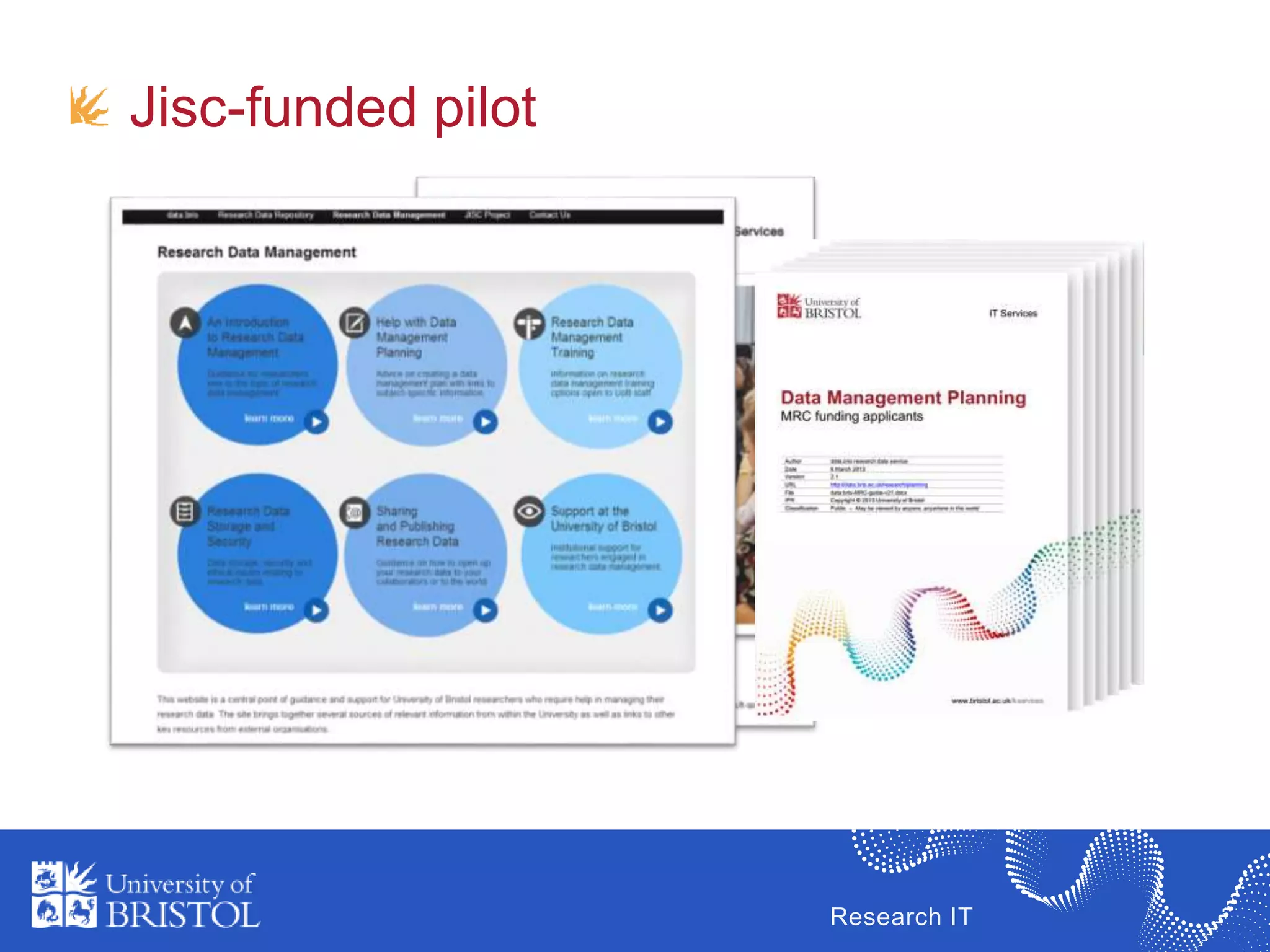 Research IT
Jisc-funded pilot
 