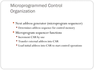 COMPUTER ORGANIZATION - Design of control unit final | PPT