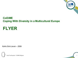 CoDiME Coping With Diversity in a Multicultural Europe FLYER KaHo Sint-Lieven – 2008 