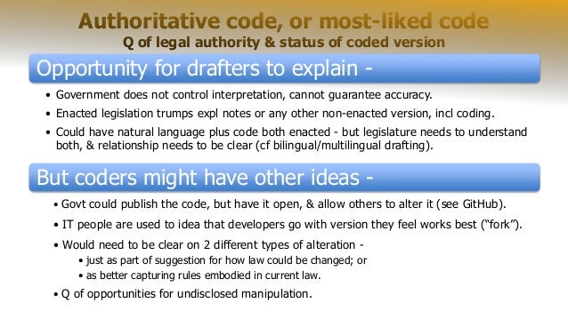 Co-drafting legislation and code, a drafter's perspective