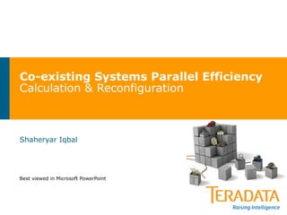 Co-existing Systems Parallel Efficiency
Calculation & Reconfiguration



Shaheryar Iqbal




Best viewed in Microsoft PowerPoint
 
