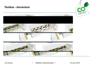 Toolbox - binnentuin




Co-Green               ?   Makkers Manifestatie ?   10 mei 2012
 