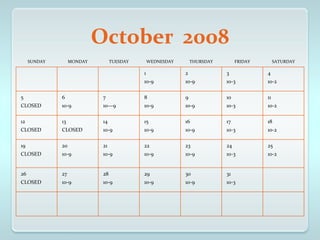 Co Op City 2008 2009 Calendar | PPT