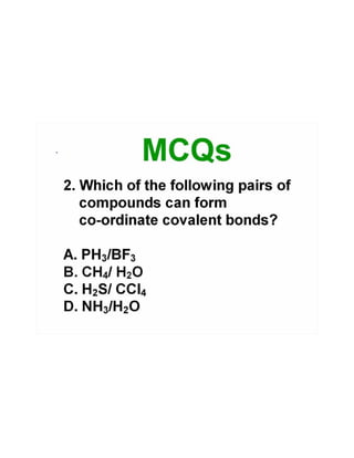 Co ordinate covalent bond