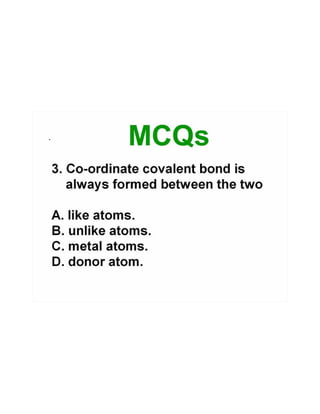 Co ordinate covalent bond