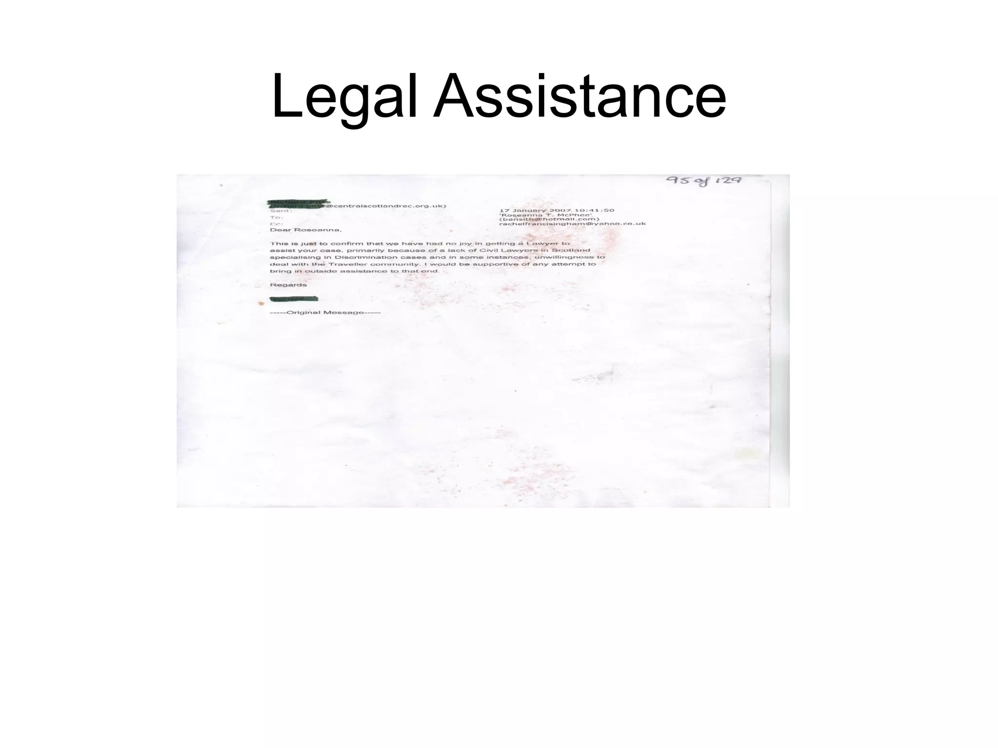 Legal Assistance
 