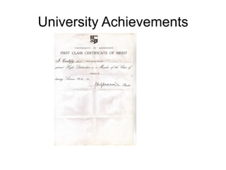 University Achievements
 