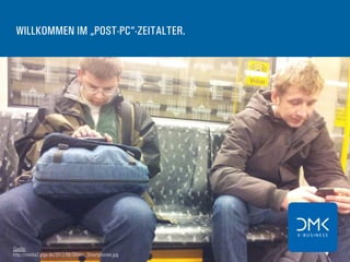 Quelle:
http://media2.giga.de/2012/08/SBAhn_Smartphones.jpg
WILLKOMMEN IM „POST-PC“-ZEITALTER.
 