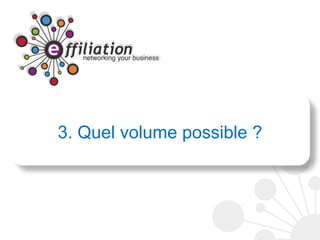 3. Quel volume possible ?
 