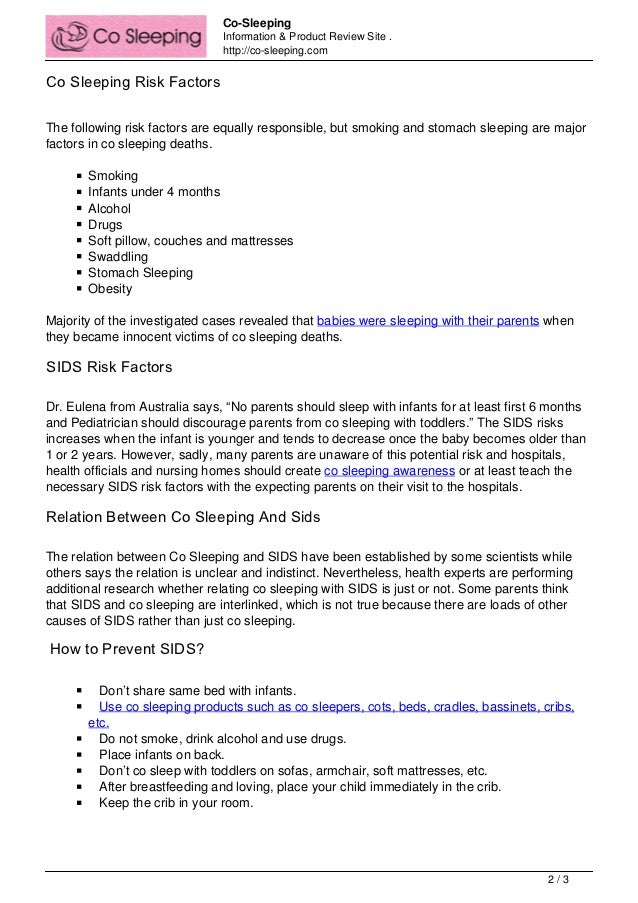 co sleeping and sids