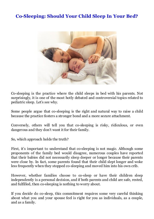 CoSleeping Should Your Child Sleep In Your Bed