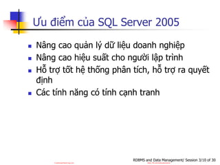 Comprehensive Overview of SQL Server 2005 Features and Architecture | PDF