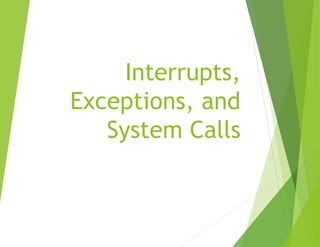Interrupts,
Exceptions, and
System Calls
 