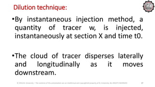Tracer Injection Method River Engineering and Cross Drainage works | PPTX