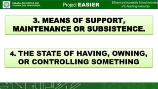 Project EASIER
Efficient and Accessible School Innovation
of E-Teaching Resources
KABASALAN SCIENCE AND
TECHNOLOGY HIGH SC...