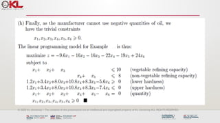 Describe develop and understanding of linear programming problem | PPTX
