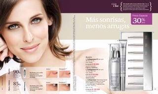 Guía       Una ayuda extra nunca está de más. Ten en
                                                                                                                                                                                                                                                                                                                                             cuenta el uso de tratamientos intensivos por un
                                                                                                                                                                                                                                                                                                                                   L’Bel     período de tiempo. Por su alta concentración
                                                                                                                                                                                                                                                                                                                                             son ideales para zonas específicas o para
                                                                                                                                                                                                                                                                                                                                             preparar tu rostro para una ocasión importante.



                                                                                                                                                                                                                                                                                                                                                              Precio Especial

                                                                                                                                                                                                                                                                                                                                                             30%




                                                                                               mujeres (Facial) y 125 mujeres (Ojos y Labios) entre los 40 y 60 años. **Estudio Científico de Fotografías Comparadas en Alta Resolución en los Laboratorios AMA de Nueva York, Estados
                                                                                                                                                                                                                                                                                         Más sonrisas,




                                                                                               *Porcentaje de mujeres que percibió el beneficio a la 4ta. semana en prueba de uso con Collagenesse XT Facial y Ojos y Labios. Pruebas realizadas en GFK Merc, México, con 128
                                                                                                                                                                                                                                                                                                                                                                              dcto

                                                                                                                                                                                                                                                                                         menos arrugas
                                                                                                                                                                                                                                                                                                                                                                                               C




                                                                                                                                                                                                                                                                                                                                         B


                                                                                                                                                                                                                                                                                                                              A




                                                                                                                                                                                                                                                                                         Rostro
                                                                                                                                                                                                                                                                                         A. Collagenesse XT (am-pm).
                                                                                                                                                                                                                                                                                         30 ml e 1 fl. oz.
                                                                                                                                                                                                                                                                                         Cód. 00581
                                                                                                                                                                                                                                                                                         $ 128.000 $ 89.900
                                                                                                                                                                                                                                                                                         40 unidades disponibles.
                                                                                                                                                                                                                                                                                         Ojos y labios
                                                                           Antes   Después**
               Rostro




                                                                                                                                                                                                                                                                                         B. Collagenesse XT (am-pm).

                               90%
                               percibió un
                                                Resultados a los 14 días
                                                con 5 panelistas.
                                                Reducción de longitud
                                                                                                                                                                                                                                                                                         15 ml e .50 fl. oz.
                                                                                                                                                                                                                                                                                         Cód. 00957
                                                                                                                                                                                                                                                                                         $ 85.000 $ 59.500
                               alisamiento de                                                  Unidos, con Análisis Fotogramétrico
                                                                                                                                                                                                                                                                                         140 unidades disponibles.
                               las arrugas.*    de arruga.
                                                                                                                                                                                                                                                                                         Intensivo
www.lbel.com




                                                                                                                                                                                                                                                                                         C. Collagenesse Tratamiento Facial
               Ojos y labios




                                                                                                                                                                                                                                                                                         Intensivo para Arrugas con Doble

                               85%
                               percibió una
                                                Resultados a los 14 días
                                                con 5 panelistas.
                                                                           Antes   Después**                                                                                                                                                                                             Efecto Relleno en Loción (pm).
                                                                                                                                                                                                                                                                                         7 ampollas para 14 aplicaciones.
                                                                                                                                                                                                                                                                                         8.4 ml e .28 fl. oz.
                                                                                                                                                                                                                                                                                         Cód. 01167
                               menor
   4                           cantidad de      Reducción de longitud                                                                                                                                                                                                                    $ 146.000 $ 102.500                                                                                       5
                               arrugas.*        de arruga.                                                                                                                                                                                                                               110 unidades disponibles.
 