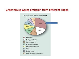 Greenhouse Gases emission from different Foods 