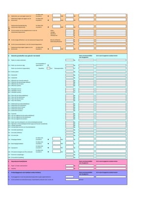 C3 Elektriciteit voor voertuigen (naast C1)
Vul alleen één
invulveld in  kWh MJ
C4
Elektriciteit (volgens de opgave van de
leverancier)
Vul alleen één
invulveld in  kWh MJ
C5
Stadsverwarming (berekening
stadsverwarmingscentrale)
Vul alleen één
invulveld in  kWh MJ

 Kolen: %
Aardgas: %
Biomassa: %
Afvalwarmte: %
- %
 Vul de energie-efficiëntie in van de stadsverwarmingscentrale: Warmte-efficiëntie: %
Elektriciteitsefficiëntie: %
 Vul de transmissieverliezen in van het verwarmingssysteem: %
C6
Stadsverwarming (volgens opgave van de
leverancier)
Vul alleen één
invulveld in  kWh MJ
D. Gekochte grondstoffen voor gebruik in het bedrijf Naam verantwoordelijke
voor de gegevens
Vul in waar de gegevens vandaan komen
D1 Papier en andere substraten kg
D2.1 Platen van aluminium (kg)  kg
Platen van aluminium (oppervlakte) Plaatdikte: mm m2
D2.2 Andere platen kg
D3.1 Heatsetinkt kg
D4.1 Coldsetinkt kg
D5.1 Offsetinkt (op minerale oliebasis) kg
D5.2 Offsetinkt (op plantaardige oliebasis) kg
D5.3 Offsetinkt (op UV-basis) kg
D5.4 Offsetinkt (anders) kg
D6.1 Flexoplaat 114 mm m2
D6.2 Flexoplaat 170 mm m2
D6.3 Flexoplaat (anders) m2
D6.4 Flexo-inkt (op oplosmiddelbasis) kg
D6.5 Flexo-inkt (op waterbasis) kg
D6.6 Flexo-inkt (op UV-basis) kg
D6.7 Flexo-inkt (anders) kg
D7.1 Zeefdrukinkt (op oplosmiddelbasis) kg
D7.2 Zeefdrukinkt (op waterbasis) kg
D7.3 Zeefdrukinkt (op UV-basis) kg
D7.4 Zeefdrukinkt (plastisol) kg
D7.5 Zeefdrukinkt (anders) kg
D8.1 Tonerinkt kg
D8.2 Inkt voor digitale druk (op oplosmiddelbasis) kg
D8.3 Inkt voor digitale druk (op waterbasis) kg
D8.4 Inkt voor digitale druk (anders) kg
D9.1 Koper voor het verkoperen van de illustratiediepdrukcilinder kg
D9.2 Pigmenten in illustratiediepdrukinkten (geconcentreerde hoeveelheid) kg
D9.3 Tolueen (verbruikt) kg
D9.4 Versnijmiddel (versnit) voor illustratiediepdruk kg
D10 Vernis/lak (waterbasis) kg
D11 Vernis/lak (oliebasis) kg
D12 UV-vernis/lak kg
D13 Reinigingsmiddelen
Vul alleen één
invulveld in  liter kg
D14 Bevochtigingsmiddelen
Vul alleen één
invulveld in  liter kg
D15 Isopropanol
Vul alleen één
invulveld in  liter kg
D16 IPA-alcohol (mengsel van IPA en ethanol)
Vul alleen één
invulveld in  liter kg
D17 Kartonnen verpakkingen kg
D18 PE-kunststof verpakking kg
E. Geproduceerd bedrijfsafval Naam verantwoordelijke
voor de gegevens
Vul in waar de gegevens vandaan komen
E1 Papier- of ander substraatafval kg
E2 Inktafval kg
F. Productiegegevens voor bedrijven zonder drukkerij Naam verantwoordelijke
voor de gegevens
Vul in waar de gegevens vandaan komen
F1 Vul de gegevens in voor de productieomvang indien er geen papierverbruik is
F2 Vul de eenheid van productieomvang in, bijvoorbeeld: productie-uren; omzet; etc. eenheid
Plaatoppervlakte:
Vul het aandeel van de energiebronnen in voor de
stadsverwarmingscentrale:
Vul of plaatdikte of -
oppervlakte in
 