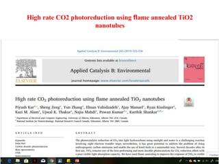 High rate CO2 photoreduction using flame annealed TiO2
nanotubes
 