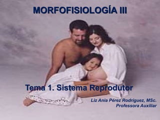 MORFOFISIOLOGÍA III
Tema 1. Sistema Reprodutor
Liz Ania Pérez Rodríguez, MSc.
Professora Auxiliar
 