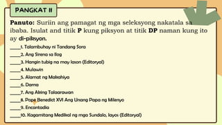 complete lesson plan in filipino for classroom observation | PPTX