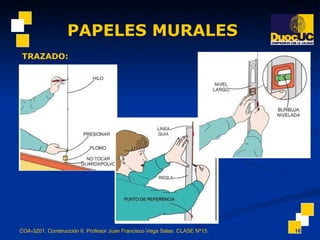 PAPELES MURALES COA-3201. Construcción II. Profesor Juan Francisco Vega Salas. CLASE Nº15. TRAZADO: 