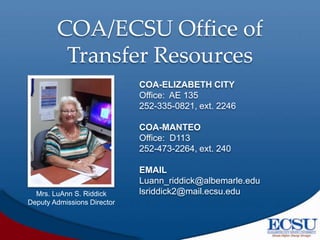 ECSU/COA Office of Transfer Student Resources