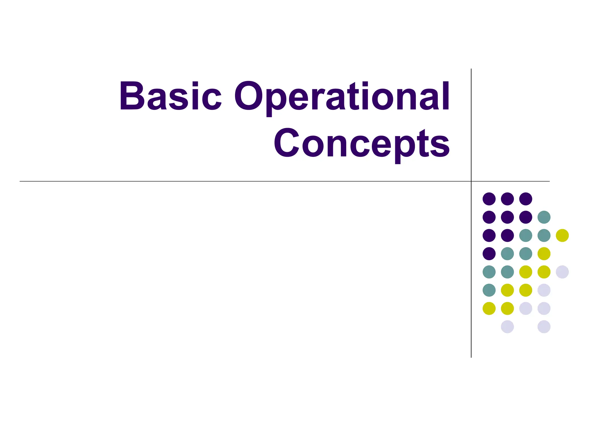 Basic Operational
Concepts
 