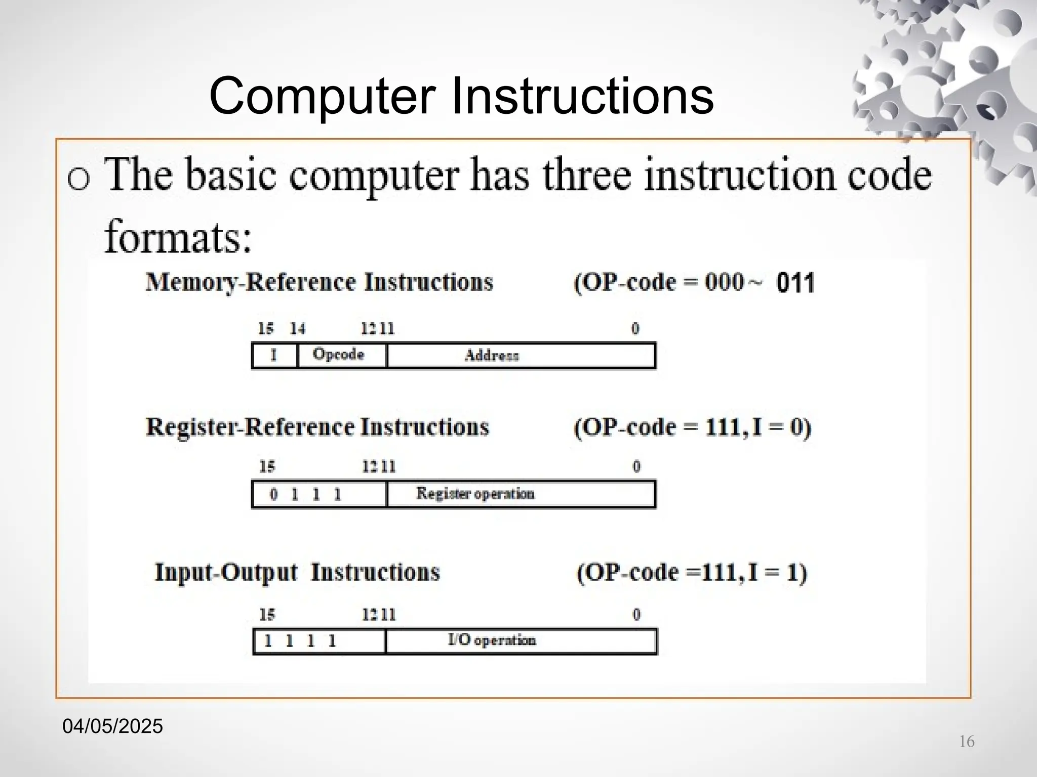04/05/2025
Computer Instructions
16
 