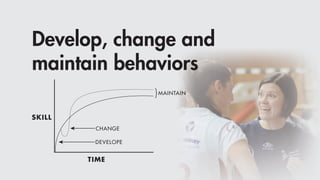 Develop, change and
maintain behaviors
 
