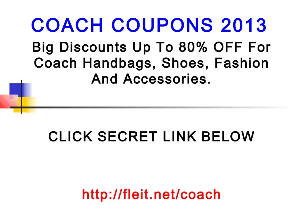 Coach coupon code promo code discount code 2013