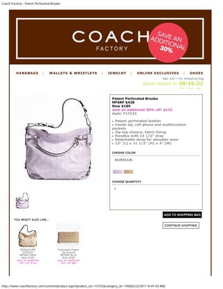 Coach U.S. Factory Outlet 70% Big Sale for Hari Raya 2011