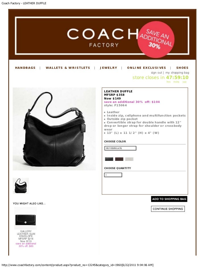 Coach Handbag Size Chart