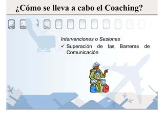 ¿Cómo se lleva a cabo el Coaching?


            Intervenciones o Sesiones
               Superación de las Barreras   de
               Comunicación
 