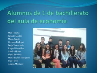 Mar Terroba
Ignacio Martín
María Santín
Germán Rodrigo
Borja Valenzuela
Raquel González
Sandra Flores
Elena Sánchez
María López-Mosquera
Ines Torres
Ángela Montero
 