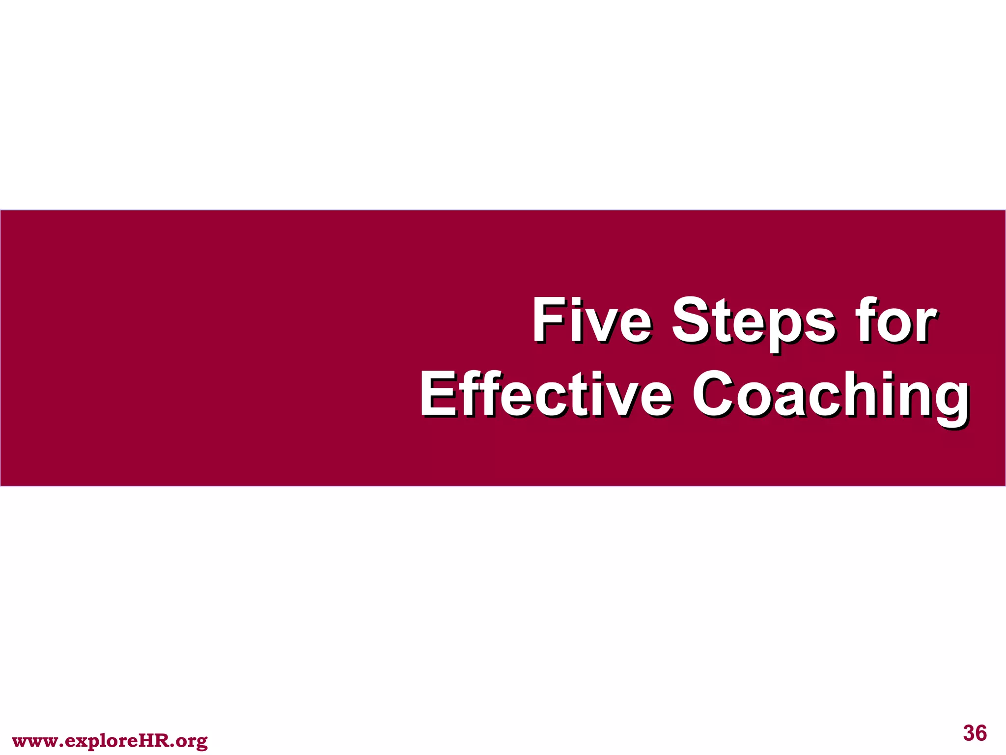Five Steps for  Effective Coaching 