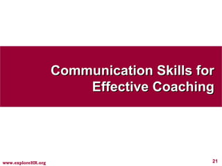 Communication Skills for Effective Coaching 