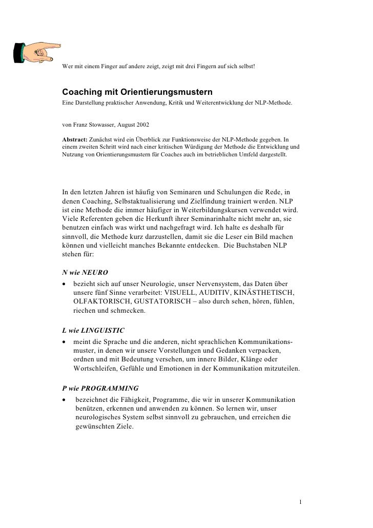 Coaching Mit Orientierungsmustern