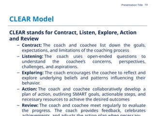 Clear Model Example Comprehensive Business Coaching Models and Techniques for Employee ...