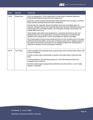 Coaching On Character And Ethics Transcript